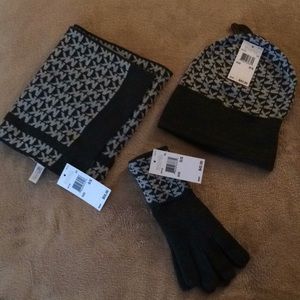 Michael Kors hat, scarf, and glove set. NWT.